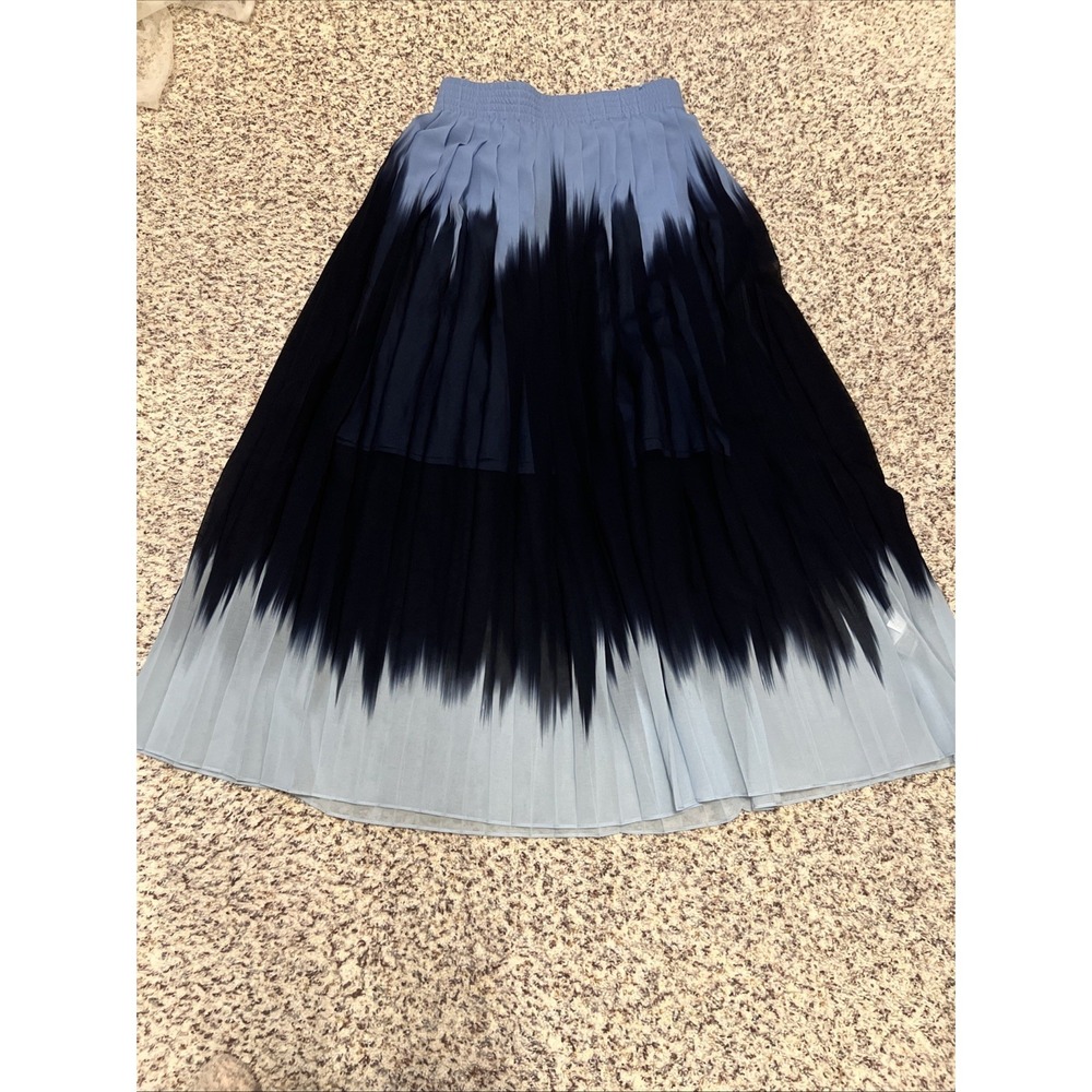 Banana Republic New  Blu Multicolor Accordion Pleated Print Maxi Skirt Sz S
